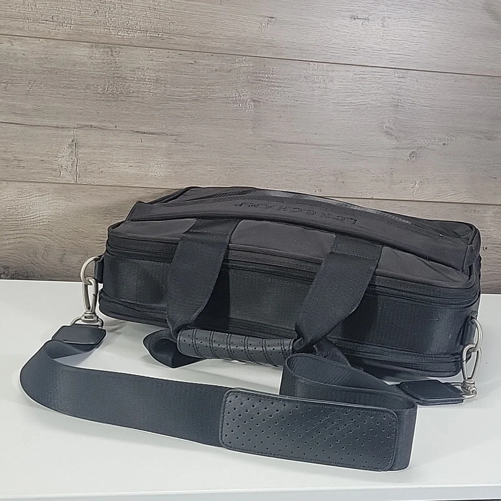 Longhchamp Black Nylon Briefcase Laptop Bag